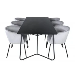 Petra Spisebordssæt - Sort og Lysegrå