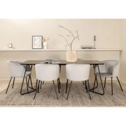 Petra Spisebordssæt - Sort og Lysegrå