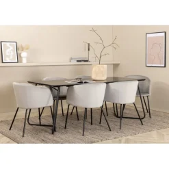 Petra Spisebordssæt - Sort og Lysegrå