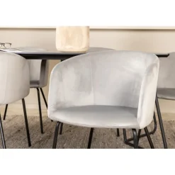 Petra Spisebordssæt - Sort og Lysegrå