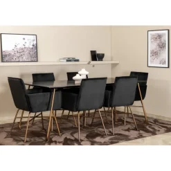 Petra Spisebordssæt - Sort og Kobber