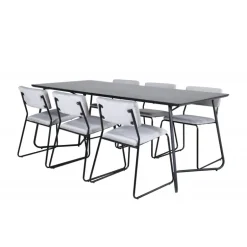 Petra Spisebordssæt - Sort og Lysegrå