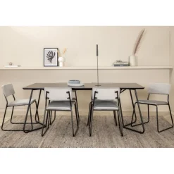 Petra Spisebordssæt - Sort og Lysegrå