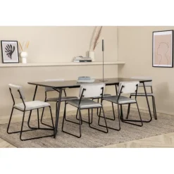 Petra Spisebordssæt - Sort og Lysegrå