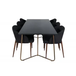 Petra Spisebordssæt - Sort og Valnød