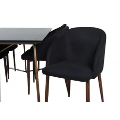 Petra Spisebordssæt - Sort og Valnød