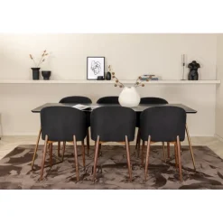Petra Spisebordssæt - Sort og Valnød