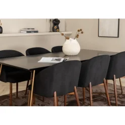 Petra Spisebordssæt - Sort og Valnød