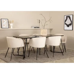 Petra Spisestuesæt - Beige og Sort