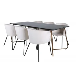 Petra t Spisebordssæt - Beige og Sort