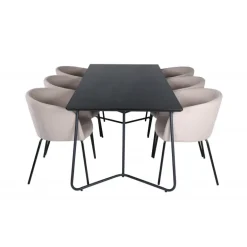 Petra t Spisebordssæt - Beige og Sort