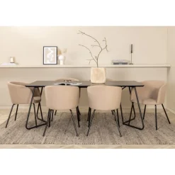 Petra t Spisebordssæt - Beige og Sort