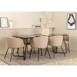 Petra t Spisebordssæt - Beige og Sort