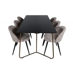 Petra t Spisebordssæt - Beige og Sort