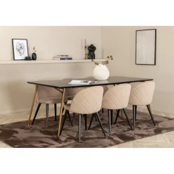 Petra t Spisebordssæt - Beige og Sort