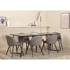 Petra t Spisebordssæt - Sort og Grå