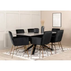 Piazza e Spisebordssæt - Sort og Kobber