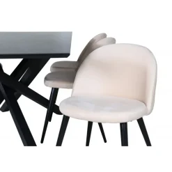 Piazza Spisebordssæt - Beige og Sort