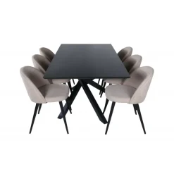 Piazza Spisebordssæt - Beige og Sort