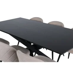 Piazza Spisebordssæt - Beige og Sort