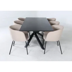 Piazza Spisebordssæt - Beige og Sort