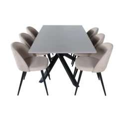Piazza Spisebordssæt - Beige og Sort og Grå