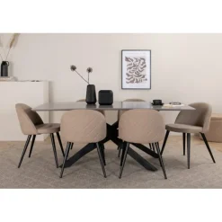 Piazza Spisebordssæt - Beige og Sort og Grå