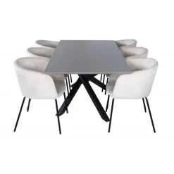 Piazza Spisebordssæt - Beige og Sort og Grå
