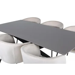 Piazza Spisebordssæt - Beige og Sort og Grå