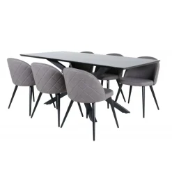 Piazza Spisebordssæt - Sort og Grå