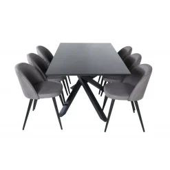 Piazza Spisebordssæt - Sort og Grå