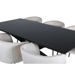 Piazza t Spisebordssæt - Beige og Sort