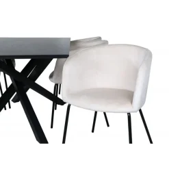 Piazza t Spisebordssæt - Beige og Sort