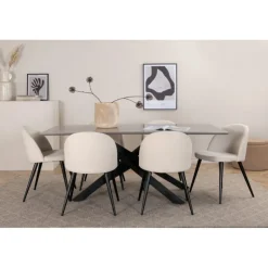 Piazza t Spisebordssæt - Beige og Sort og Grå