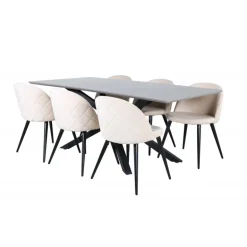 Piazza t Spisebordssæt - Beige og Sort og Grå
