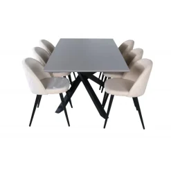 Piazza t Spisebordssæt - Beige og Sort og Grå