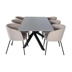 Piazza t Spisebordssæt - Beige og Sort og Grå