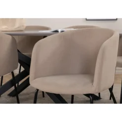 Piazza t Spisebordssæt - Beige og Sort og Grå