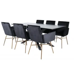 Piazza t Spisebordssæt - Sort og Kobber