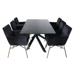 Piazza t Spisebordssæt - Sort og Kobber