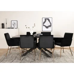 Piazza t Spisebordssæt - Sort og Kobber