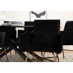 Piazza t Spisebordssæt - Sort og Kobber