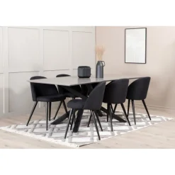 Piazza t Spisebordssæt - Sort