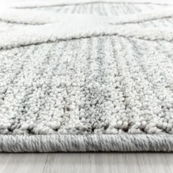 Pisa Rund Shaggy tæppe Boho - Grå