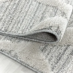 Pisa Rund Shaggy tæppe Boho - Grå