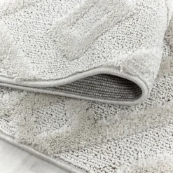 Pisa Rund Shaggy tæppe Geometrisk - Creme