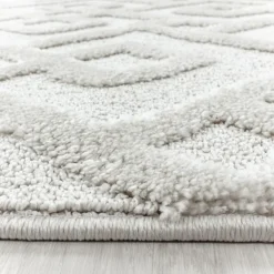 Pisa Shaggy tæppe Geometrisk - Creme
