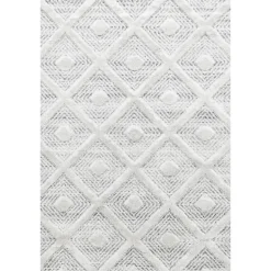 Pisa Shaggy Tæppeløber Geometrisk - Grå