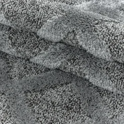 Pisa Shaggy Tæppeløber Geometrisk - Grå