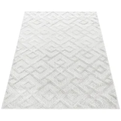 Pisa Shaggy Tæppeløber Geometrisk - Creme